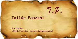 Tollár Paszkál névjegykártya